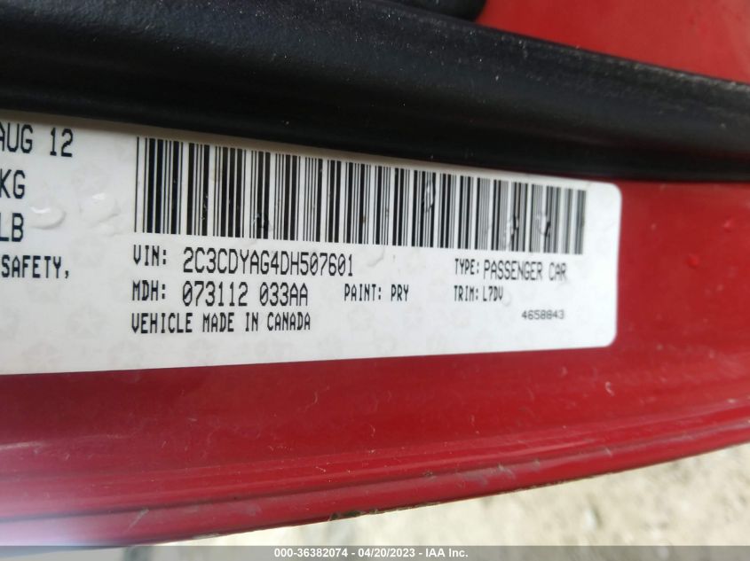 2013 DODGE CHALLENGER SXT - 2C3CDYAG4DH507601