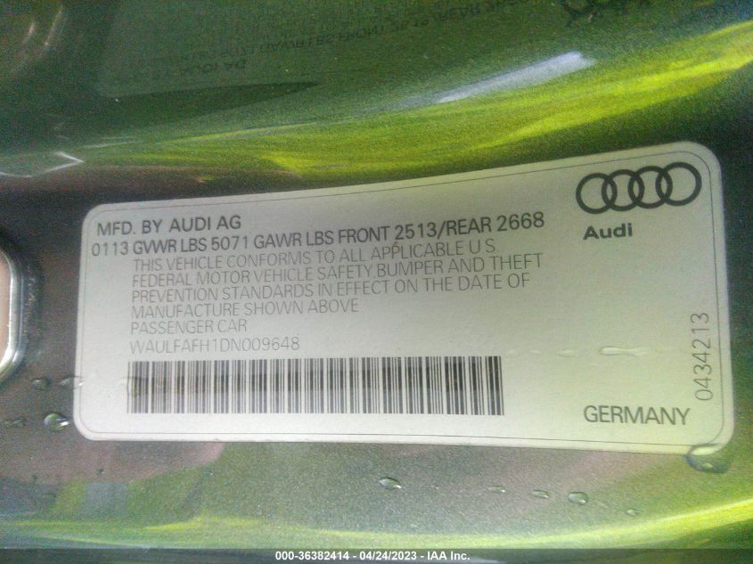 2013 AUDI A5 PREMIUM PLUS - WAULFAFH1DN009648