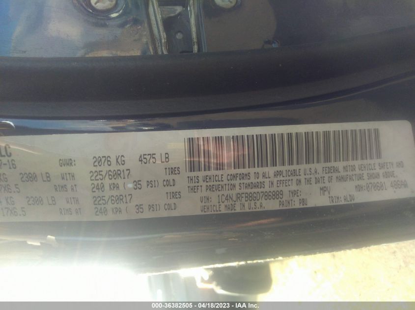 2016 JEEP PATRIOT HIGH ALTITUDE EDITION - 1C4NJRFB8GD786889