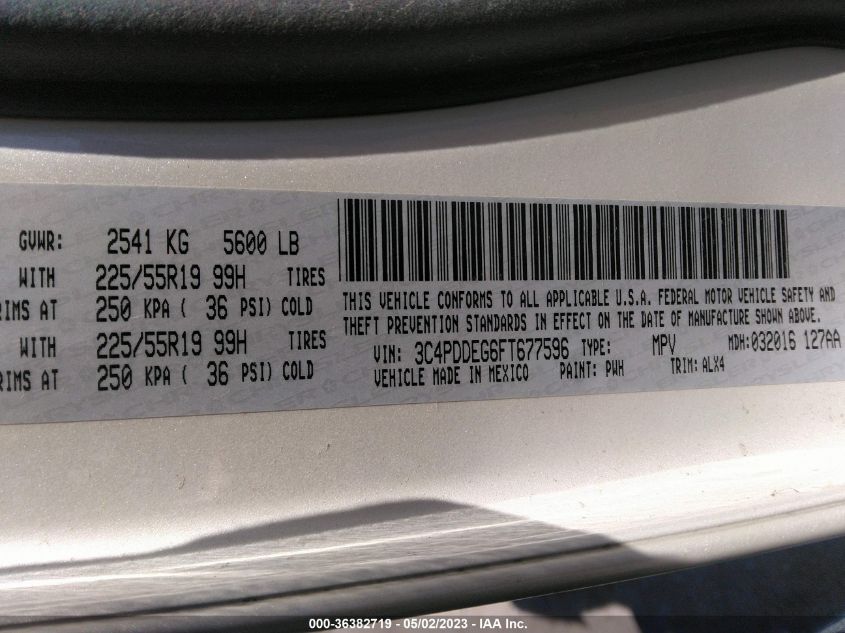 2015 DODGE JOURNEY R/T - 3C4PDDEG6FT677596