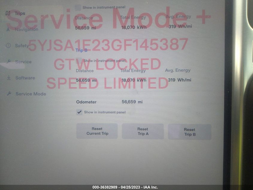 2016 TESLA MODEL S 60D - 5YJSA1E23GF145387