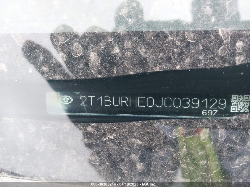 2018 TOYOTA COROLLA SE - 2T1BURHE0JC039129
