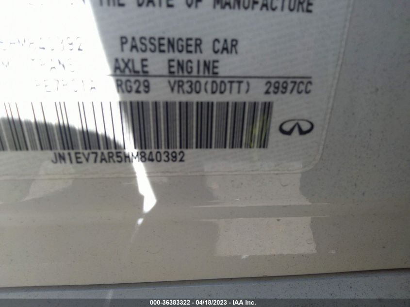 2017 INFINITI Q50 3.0T PREMIUM - JN1EV7AR5HM840392