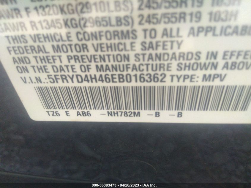 2014 ACURA MDX TECH PKG - 5FRYD4H46EB016362