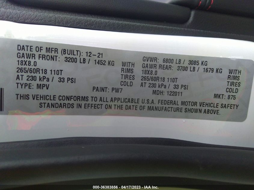 2021 JEEP GRAND CHEROKEE TRAILHAWK - 1C4RJFLT7MC868997