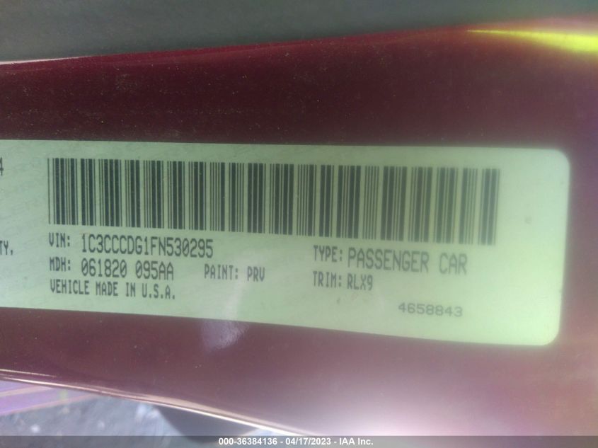 2015 CHRYSLER 200 S - 1C3CCCDG1FN530295