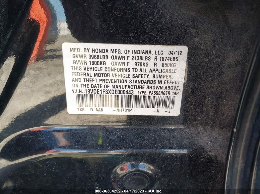 2013 ACURA ILX - 19VDE1F3XDE000443