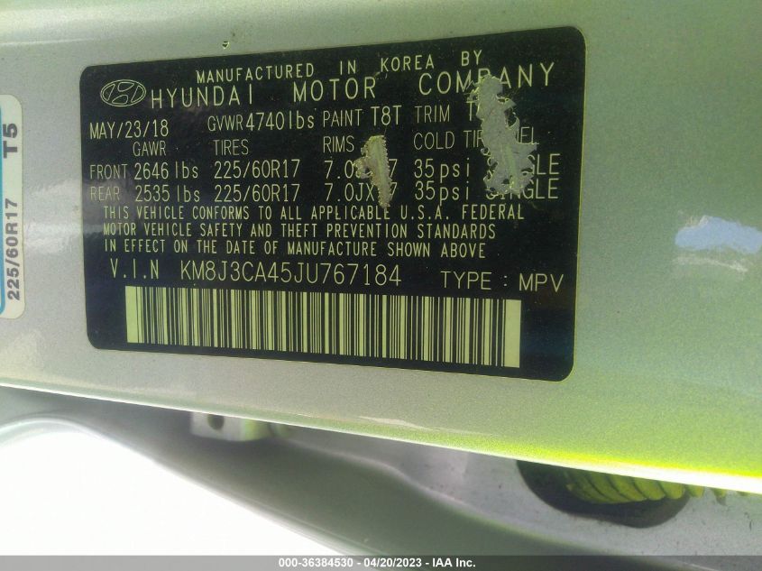 2018 HYUNDAI TUCSON SEL - KM8J3CA45JU767184