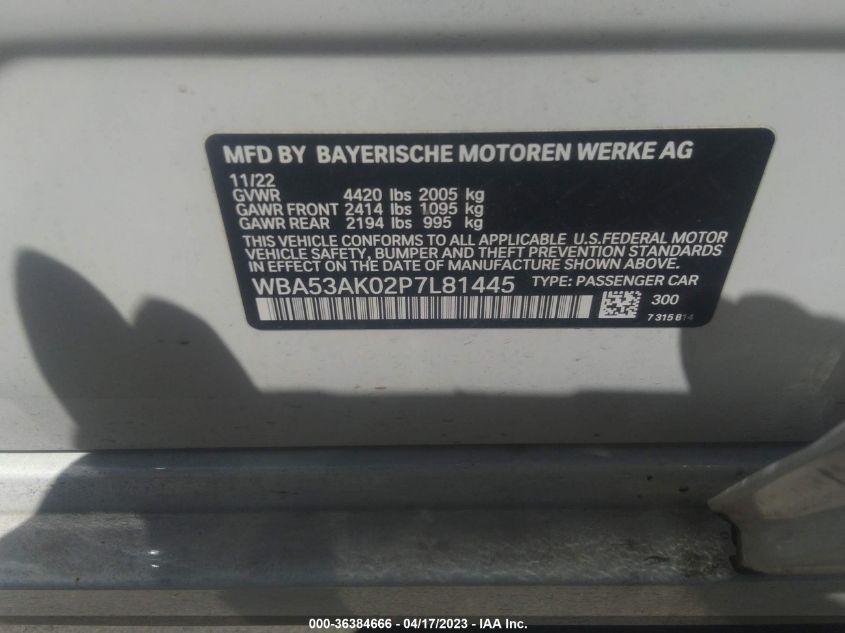 2023 BMW 2 SERIES 228I - WBA53AK02P7L81445