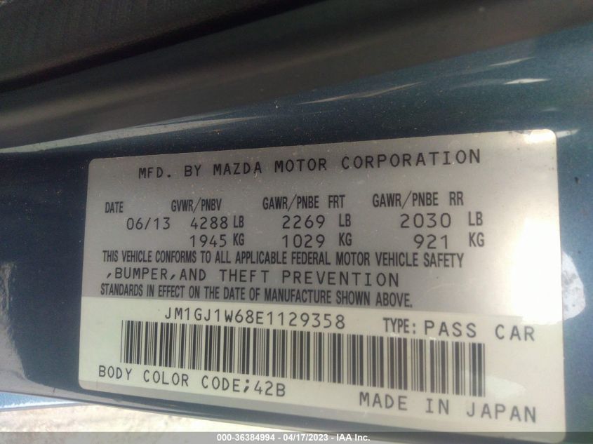 2014 MAZDA MAZDA6 I GRAND TOURING - JM1GJ1W68E1129358
