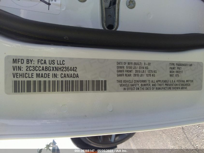 2022 CHRYSLER 300 300S - 2C3CCABGXNH236442