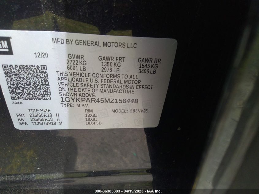 2021 CADILLAC XT6 LUXURY - 1GYKPAR45MZ156448