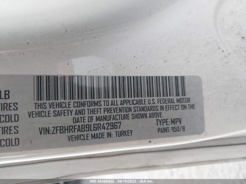 2020 RAM PROMASTER CITY ZFBHRFAB9L6R42967