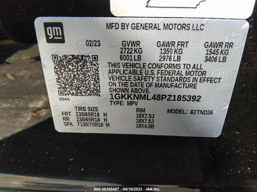 2023 GMC ACADIA SLT - 1GKKNML48PZ185392