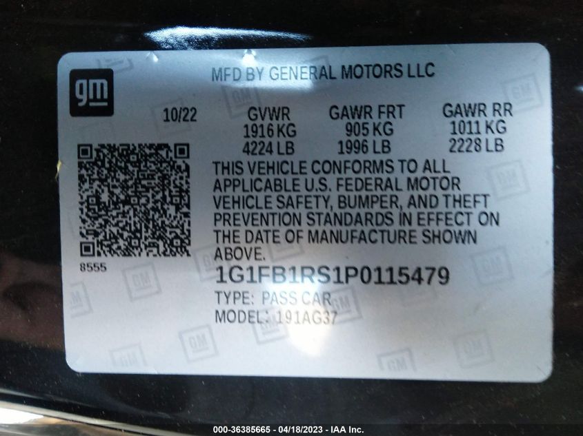 2023 CHEVROLET CAMARO 1LT - 1G1FB1RS1P0115479