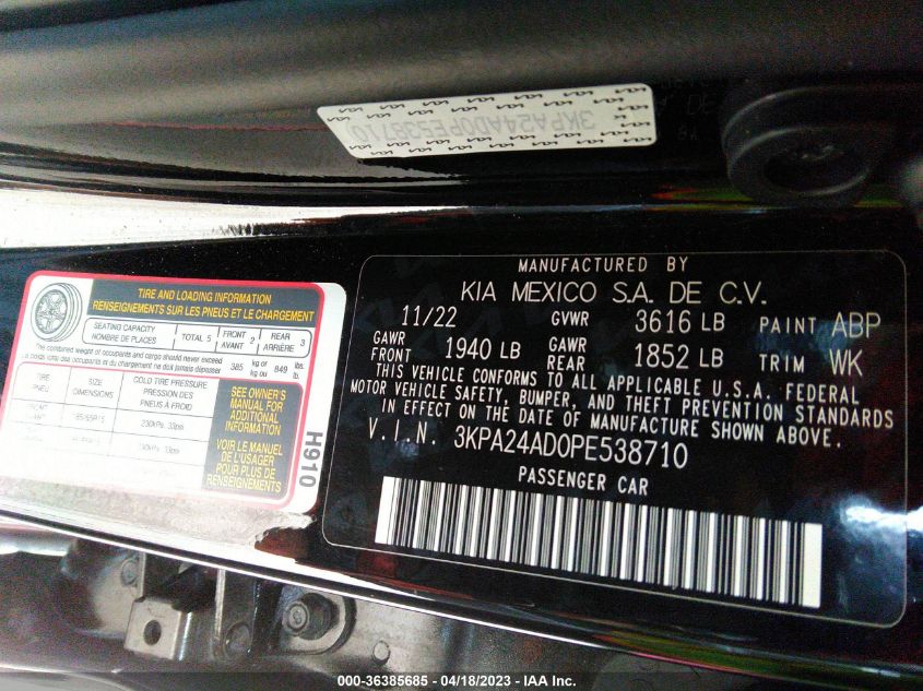 2023 KIA RIO LX - 3KPA24AD0PE538710