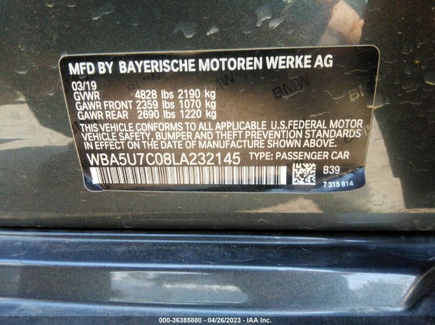 2020 BMW 3 SERIES M340I - WBA5U7C08LA232145