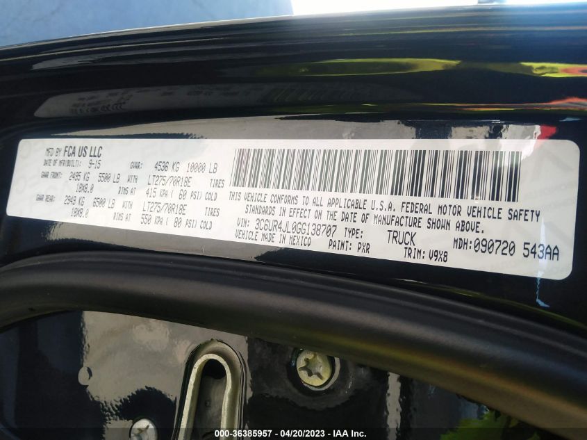 2016 RAM 2500 SLT - 3C6UR4JL0GG138707