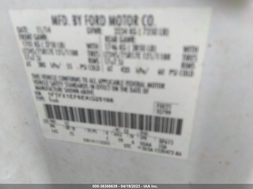 2014 FORD F-150 XL/XLT/STX/LARIAT/FX4 - 1FTFX1EF6EKG25166