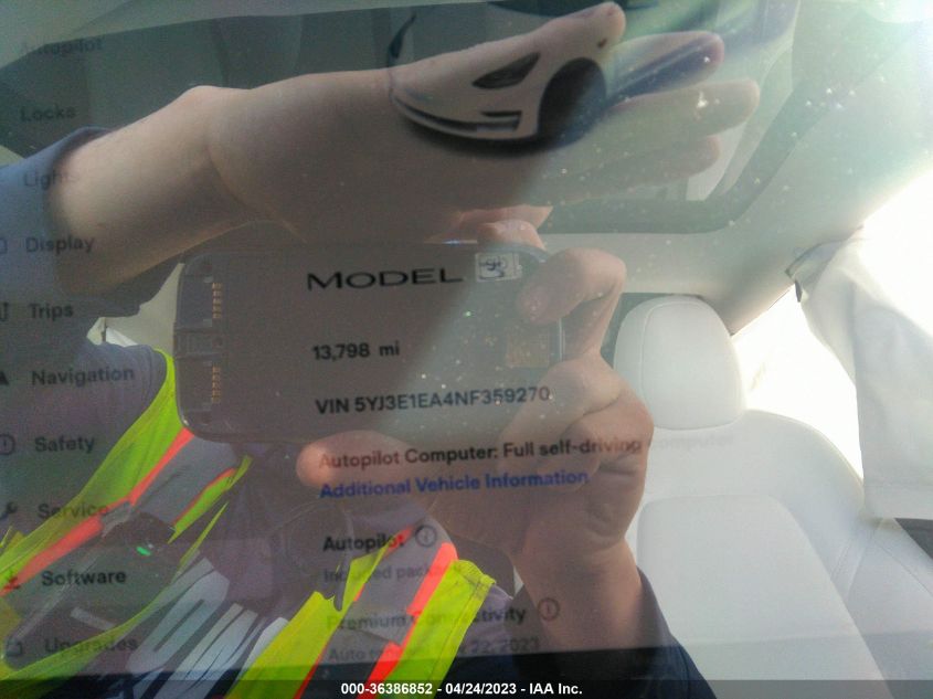 2022 TESLA MODEL 3 - 5YJ3E1EA4NF359270