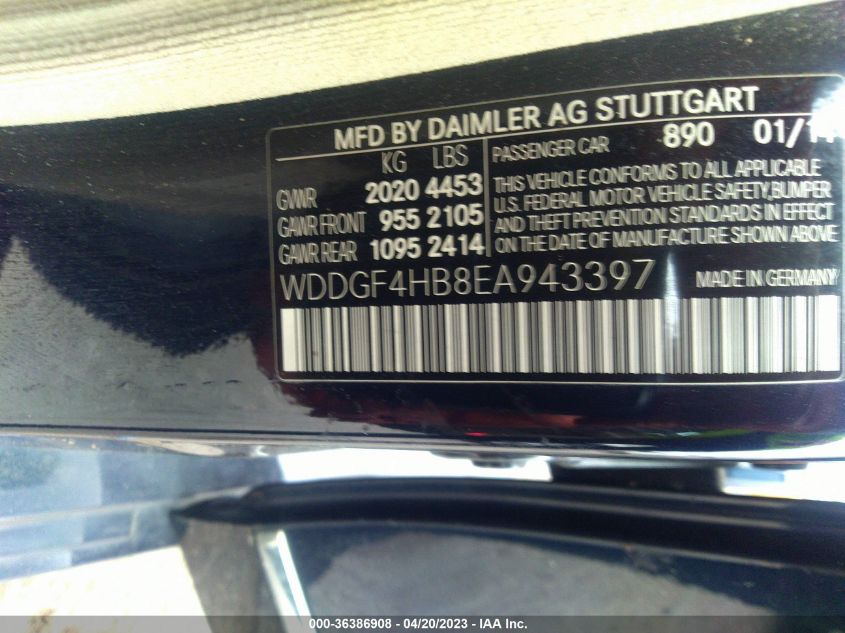 2014 MERCEDES-BENZ C-CLASS C 250 - WDDGF4HB8EA943397