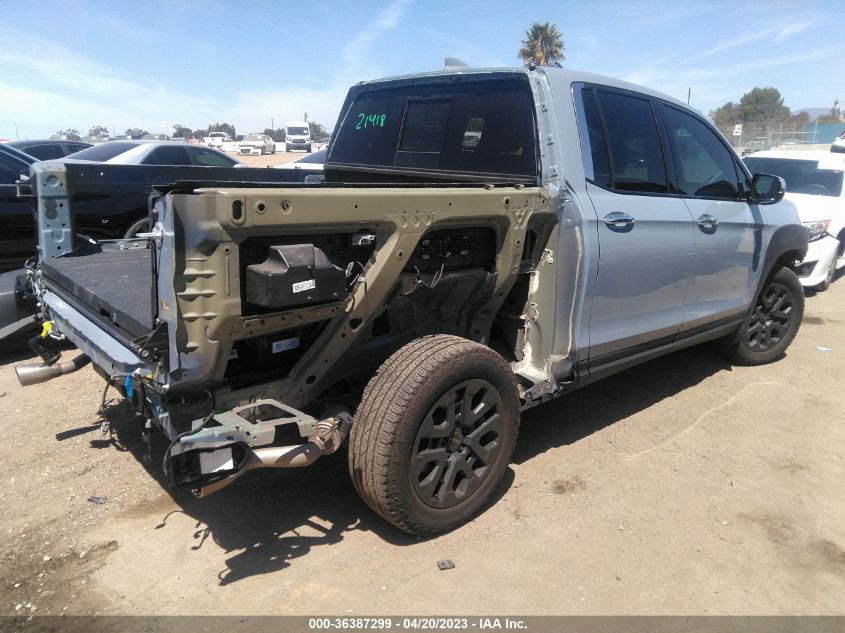 2022 HONDA RIDGELINE RTL-E - 5FPYK3F71NB030725