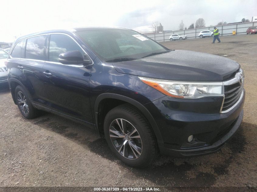 2016 TOYOTA HIGHLANDER XLE - 5TDJKRFH6GS268946