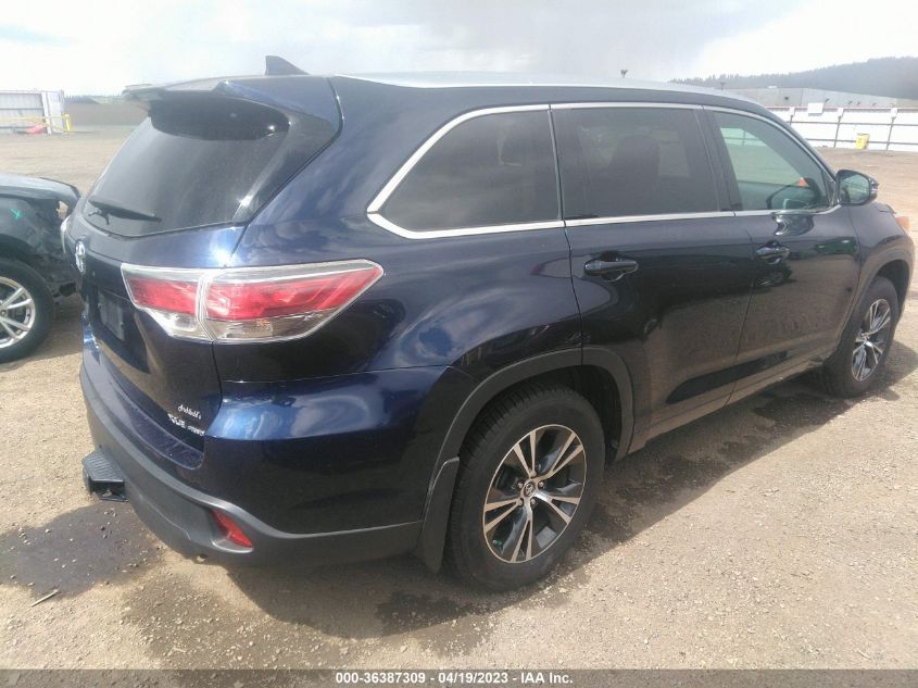 2016 TOYOTA HIGHLANDER XLE - 5TDJKRFH6GS268946