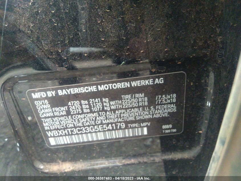 2016 BMW X1 XDRIVE28I - WBXHT3C33G5E54179