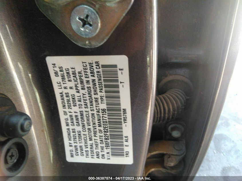 2014 HONDA CIVIC SEDAN EX - 19XFB2F82EE077156