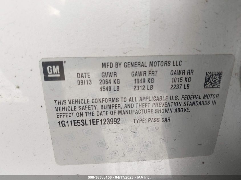 2014 CHEVROLET MALIBU LT - 1G11E5SL1EF123992