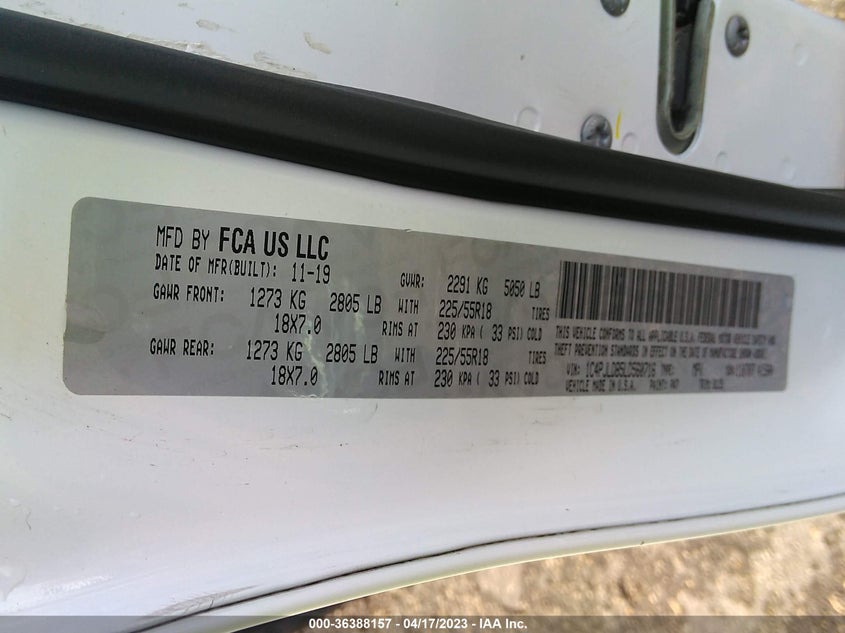 VIN 1C4PJLDB5LD560716 2020 JEEP CHEROKEE LIMITED