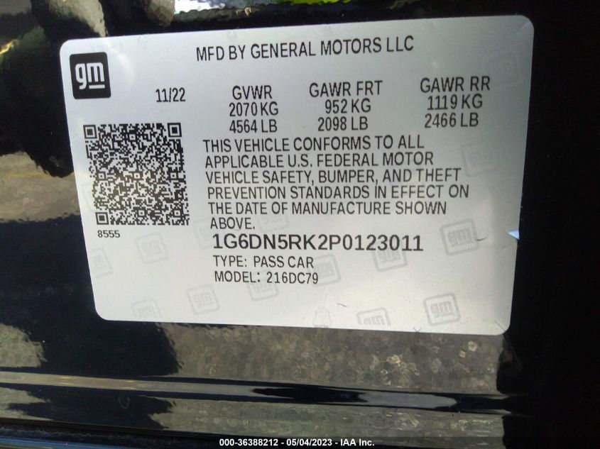 2023 CADILLAC CT5 PREMIUM LUXURY 1G6DN5RK2P0123011