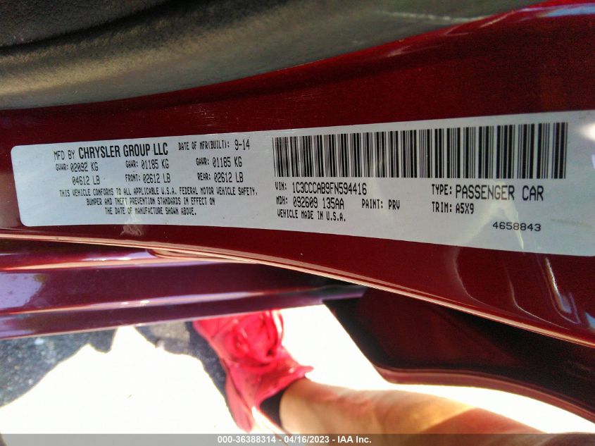 2015 CHRYSLER 200 LIMITED - 1C3CCCAB9FN594416