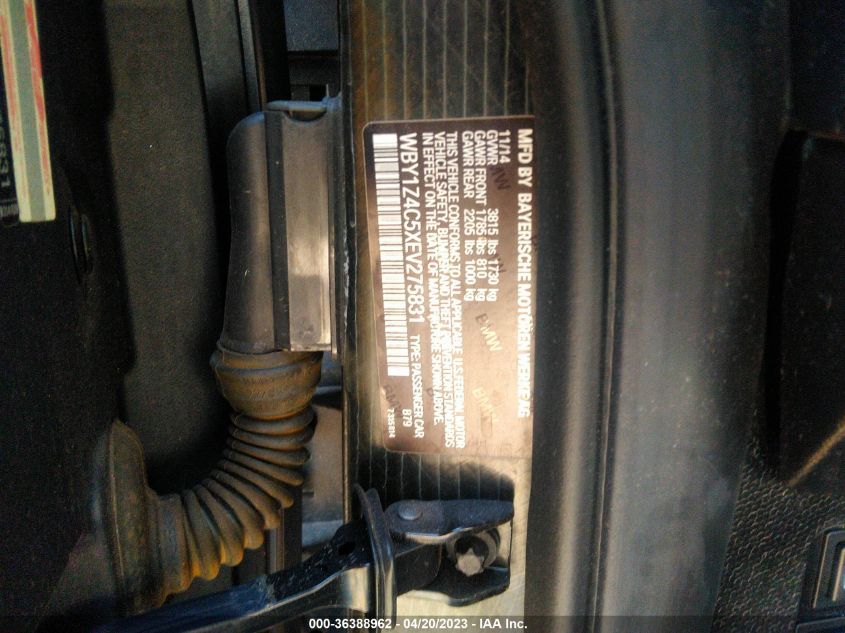 2014 BMW I3 - WBY1Z4C5XEV275831