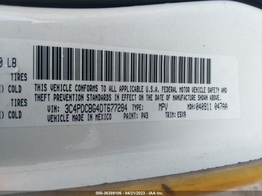 2013 DODGE JOURNEY SXT - 3C4PDCBG4DT677284