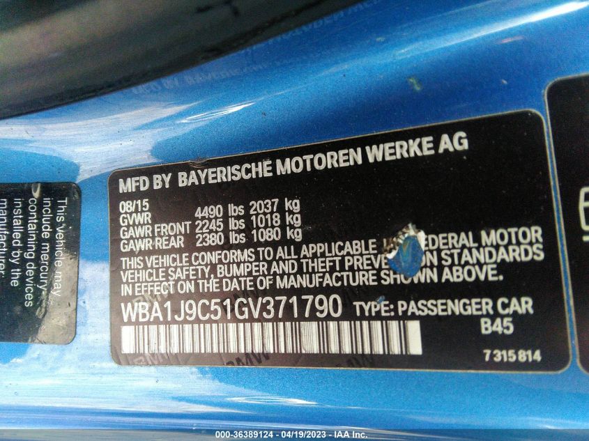 2016 BMW 2 SERIES M235I XDRIVE - WBA1J9C51GV371790