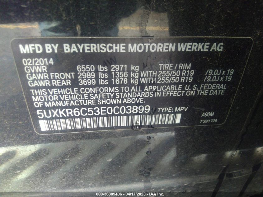 2014 BMW X5 XDRIVE50I - 5UXKR6C53E0C03899