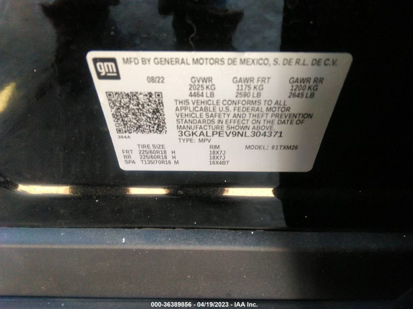 2022 GMC TERRAIN SLT - 3GKALPEV9NL304371