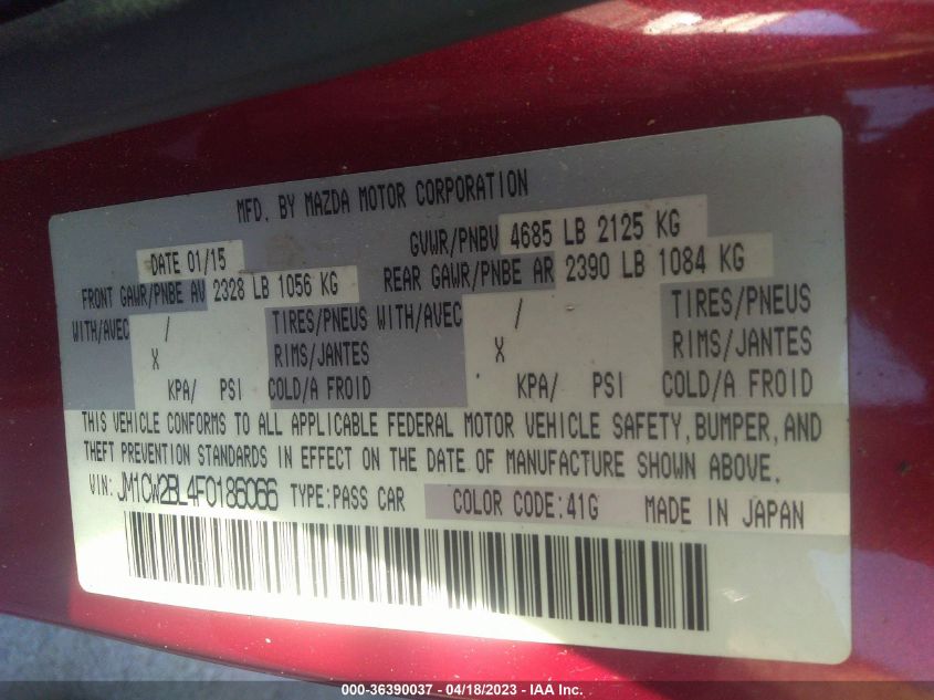 2015 MAZDA MAZDA5 SPORT - JM1CW2BL4F0186066