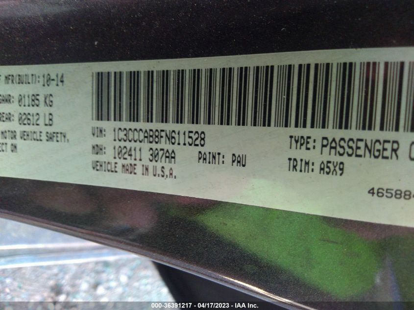 2015 CHRYSLER 200 LIMITED - 1C3CCCAB8FN611528