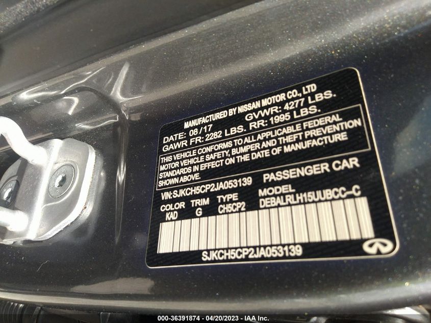 2018 INFINITI QX30 PREMIUM SJKCH5CP2JA053139