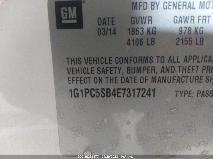 2014 CHEVROLET CRUZE 1LT - 1G1PC5SB4E7317241