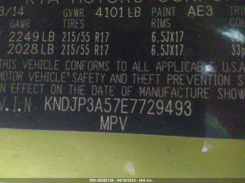 2014 KIA SOUL + - KNDJP3A57E7729493