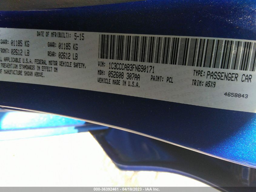 2015 CHRYSLER 200 LIMITED - 1C3CCCAB3FN690171