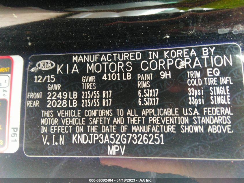 2016 KIA SOUL + - KNDJP3A52G7326251