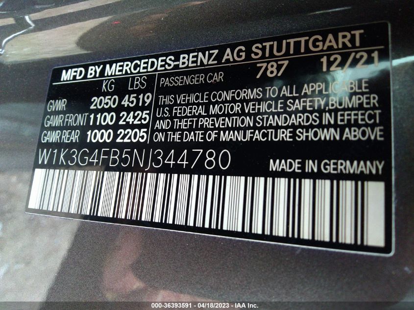 2022 MERCEDES-BENZ A-CLASS A 220 - W1K3G4FB5NJ344780