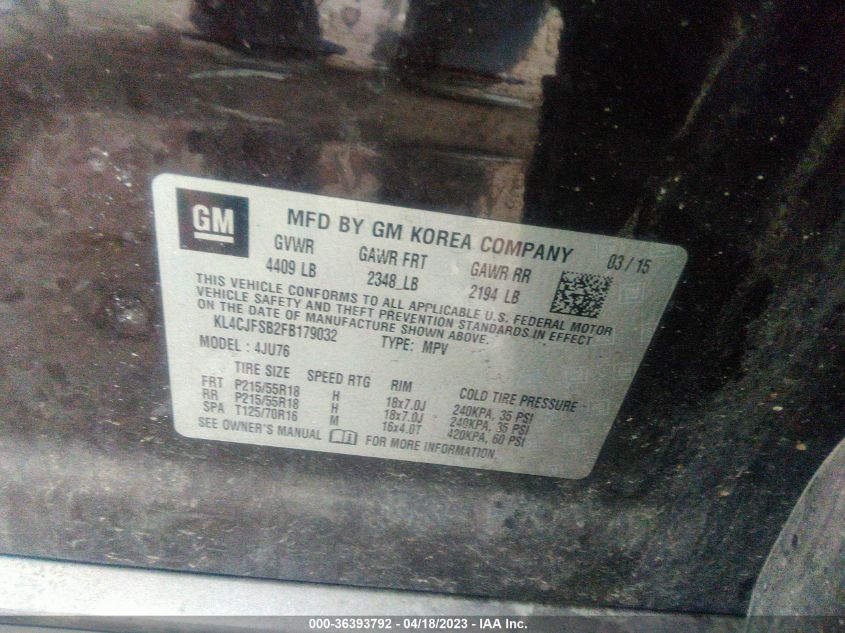 2015 BUICK ENCORE CONVENIENCE - KL4CJFSB2FB179032