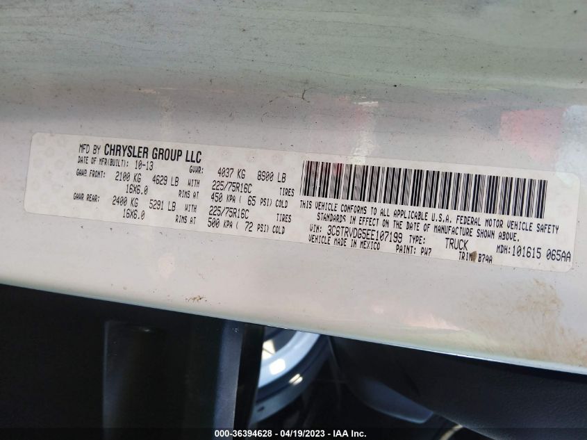 2014 RAM PROMASTER 3C6TRVDG5EE107199