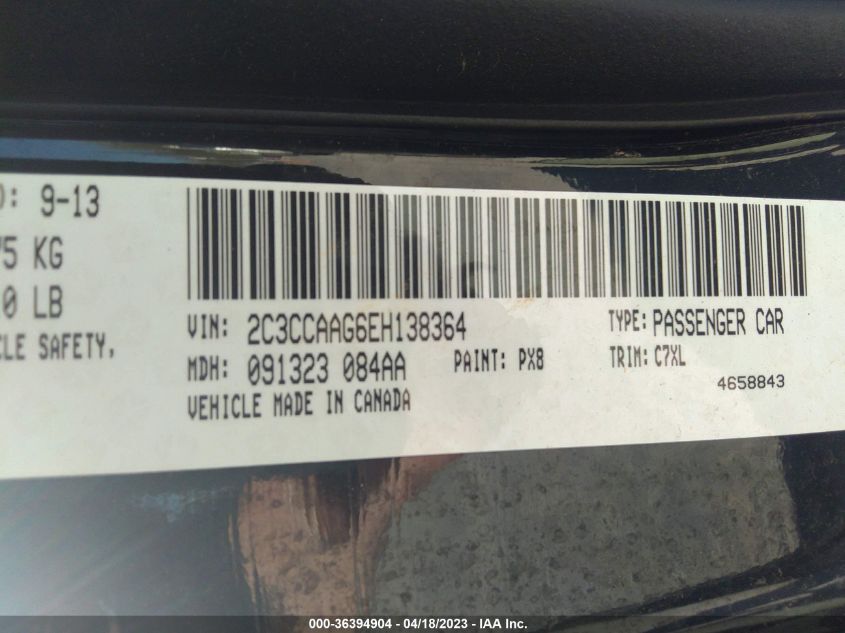 2014 CHRYSLER 300 - 2C3CCAAG6EH138364